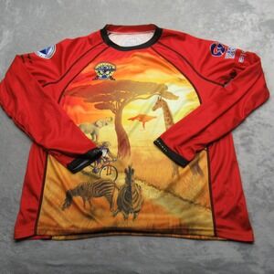 Primal Cycling Jersey Mens XL Red‎ Long Sleeve Driver Bar Association Bike Shirt